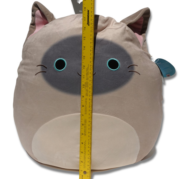 NWT Squishmallow Soft Cuddly Felton Cat Kitten Blue Eye Grey Jumbo Size 20 Inch - Picture 10 of 11